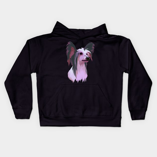 Chinese Crested Pop Art - Dog Lover Gifts Kids Hoodie by PawPopArt